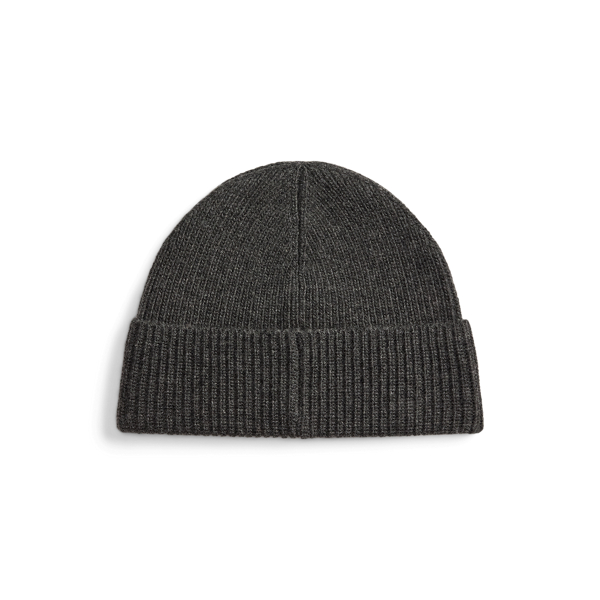 Dog-Embroidered Rib-Knit Beanie