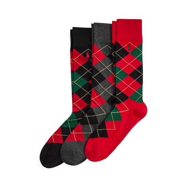 Argyle Cotton-Blend Trouser Sock 3-Pack Big & Tall 1