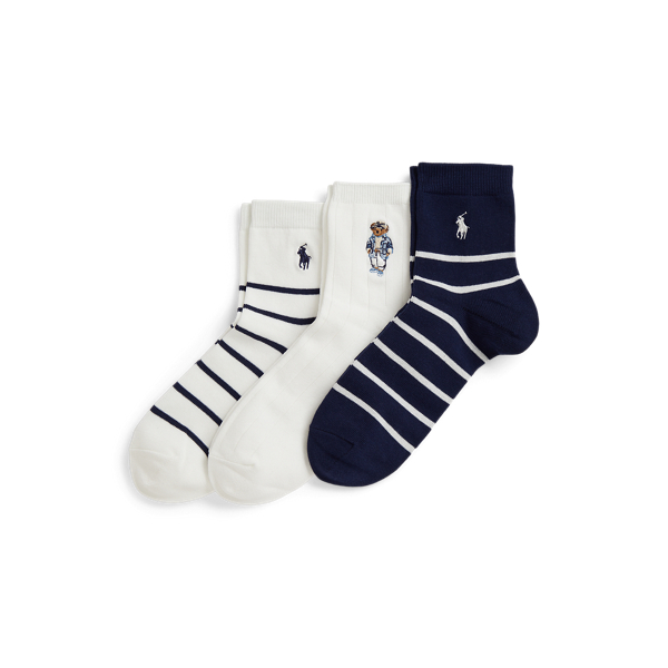 Multi Cotton Blend Ankle Three-Pack Sock Gift Set Polo Ralph Lauren 2