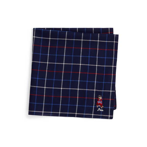 Polo Ralph Lauren 도그 임브로이더 코튼 행커치프 네이비 2