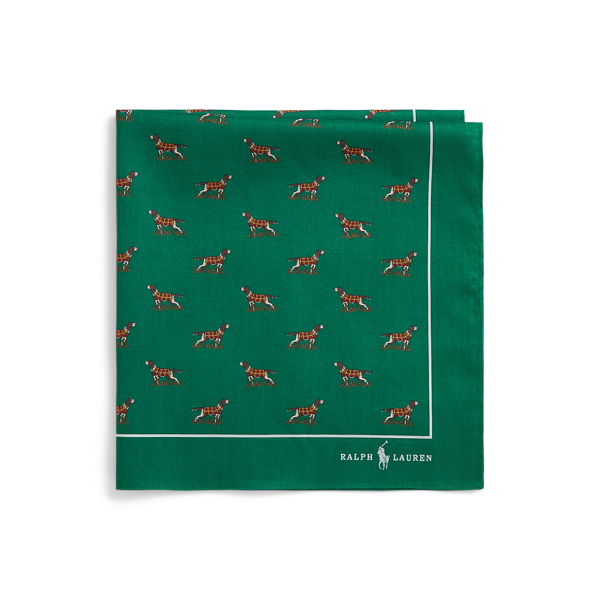Polo Ralph Lauren 도그 프린트 코튼 행커치프 다크 그린 2