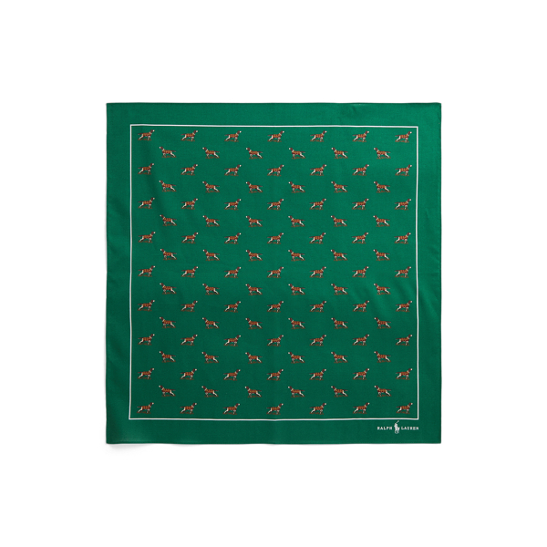 Polo Ralph Lauren 도그 프린트 코튼 행커치프 다크 그린 1