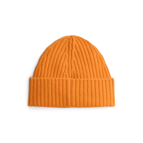 Moon Orange Rib-Knit Cashmere Beanie Polo Ralph Lauren 3