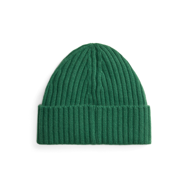 Verano Green Rib-Knit Cashmere Beanie Polo Ralph Lauren 3