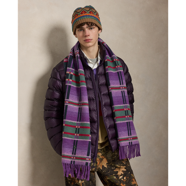 Plaid Wool-Blend Jacquard Scarf