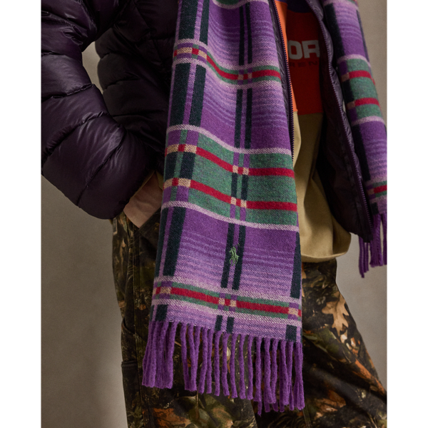 Plaid Wool-Blend Jacquard Scarf
