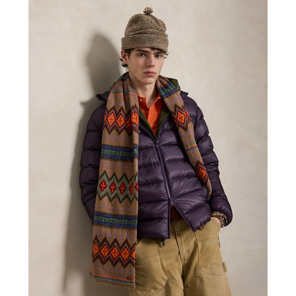 Jacquard-Knit Wool-Blend Scarf