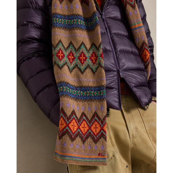 Jacquard-Knit Wool-Blend Scarf