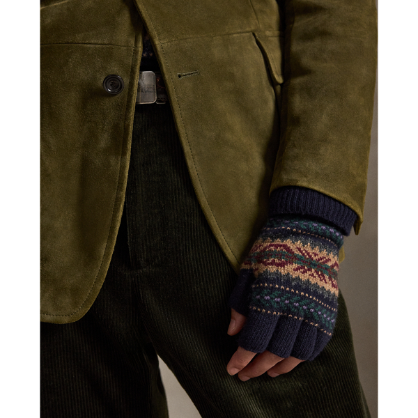 Fair Isle Wool-Blend Fingerless Gloves