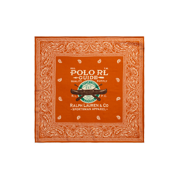 Wollen bandana met afbeelding Polo Ralph Lauren in Oranje multi 1