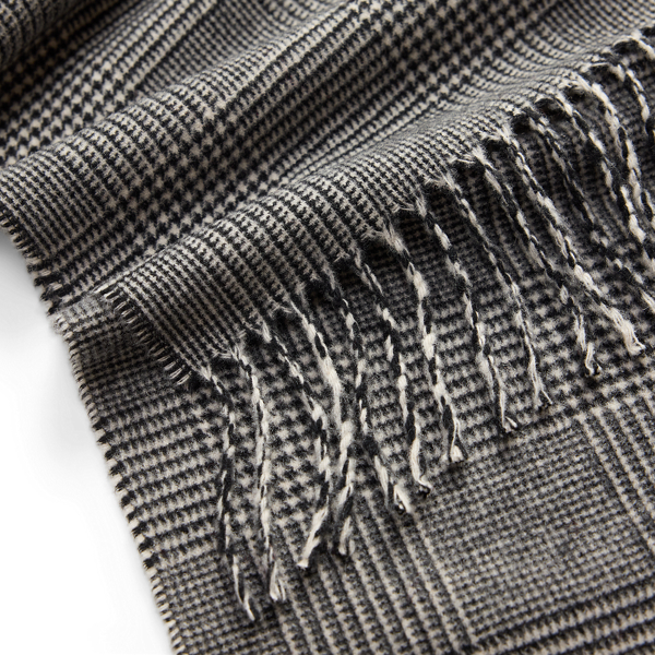 Glen Plaid Cashmere-Wool Scarf