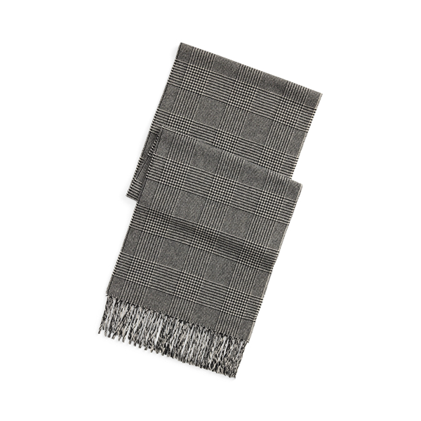 Glen Plaid Cashmere-Wool Scarf
