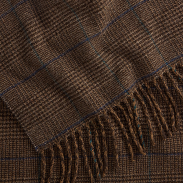 Glen Plaid Cashmere-Wool Scarf