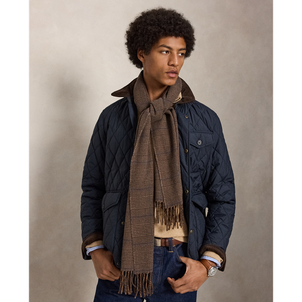 Glen Plaid Cashmere-Wool Scarf