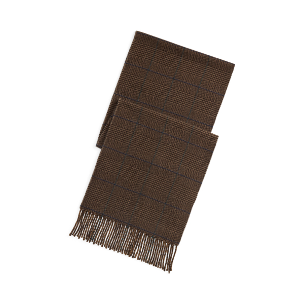 Glen Plaid Cashmere-Wool Scarf