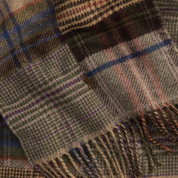 Patchwork Plaid Wool-Blend Scarf