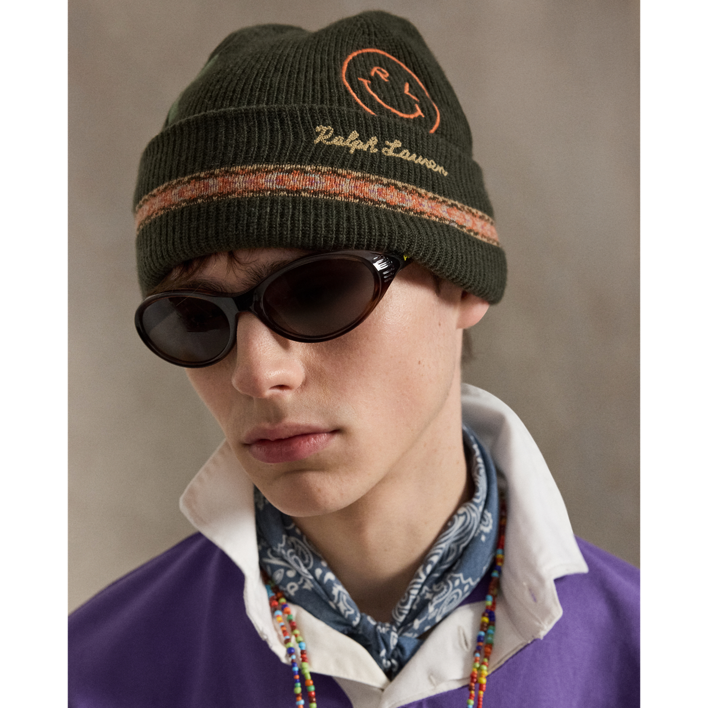 Мужская шапка Ralph Lauren Rib-Knit Wool-Blend, цвет: Зелёный — фото 1