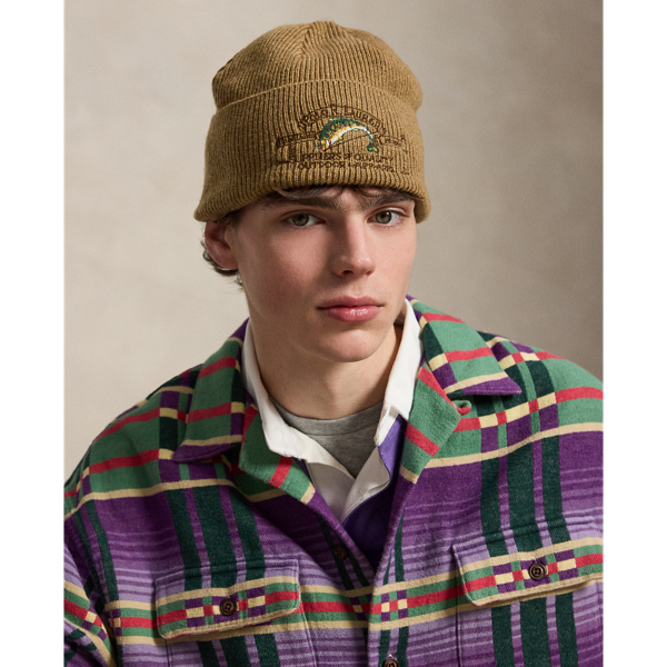 Gorro Polo Sport em algod&atilde;o e l&atilde; Polo Ralph Lauren em Caqui-vintage 2