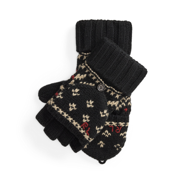 Patterned Wool-Blend Convertible Gloves