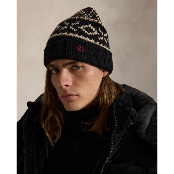 Patterned Wool-Blend Beanie