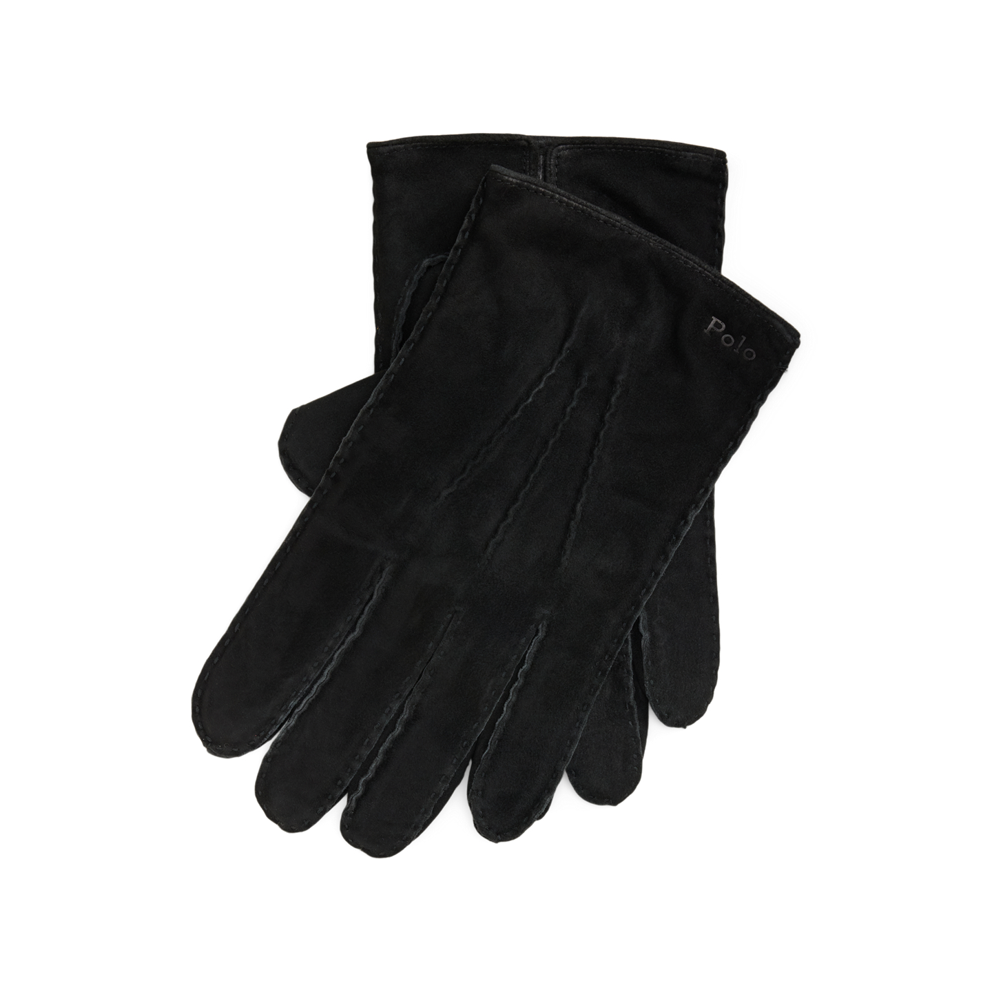 Мужские перчатки Ralph Lauren Cashmere-Lined Suede Gloves, цвет: Чёрный — фото 3