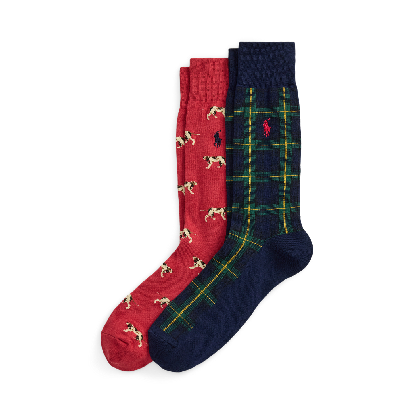 Носки Dog-Motif для мужчин, 2 шт. — Ralph Lauren, цвет: Красный тёмно-синий — фото 1