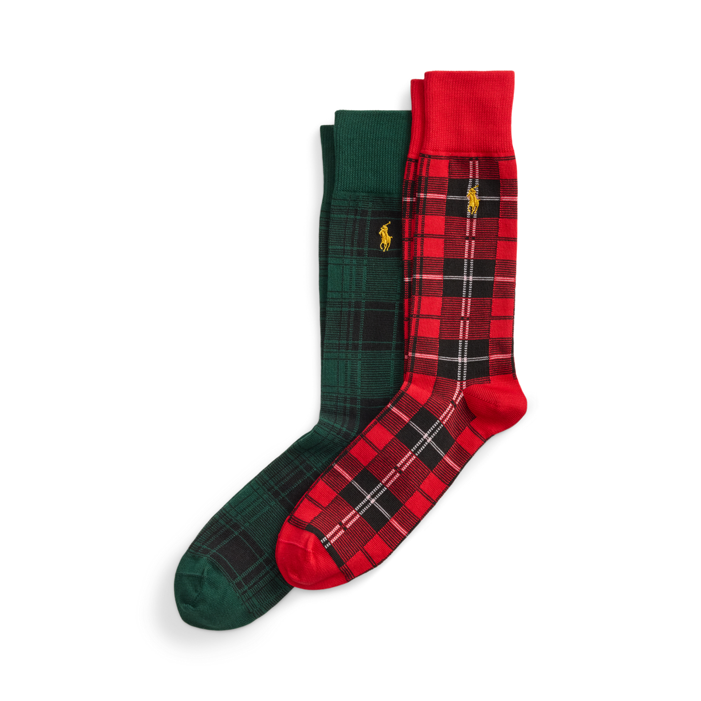 Носки Plaid для мужчин, хлопок, 2 шт. — Ralph Lauren, цвет: Красный — фото 1