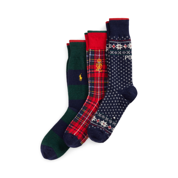 Fair Isle & Plaid 3-Sock Gift Set