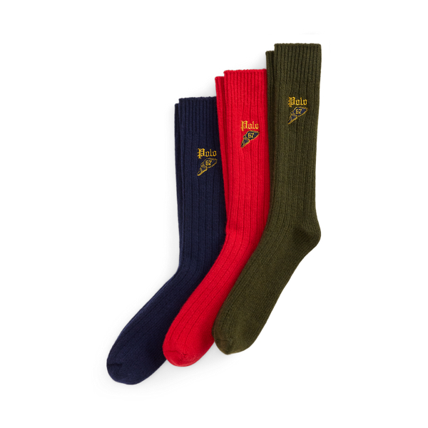 Ribbed Wool-Blend Boot Sock 3-Pack
