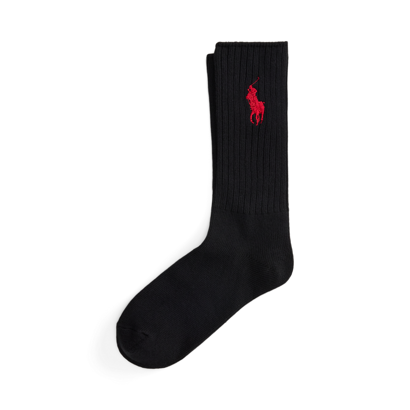 Носки Pony для мужчин, средней высоты, хлопок, в рубчик — Ralph Lauren, цвет: Чёрный — фото 1