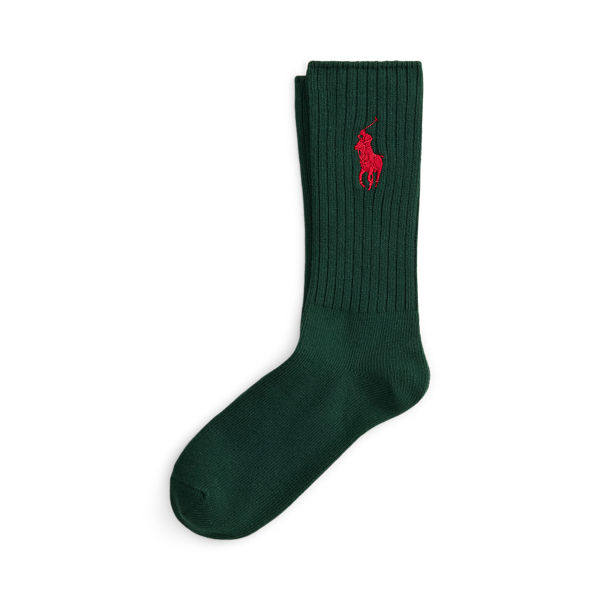 Big Pony Ribbed Cotton-Blend Crew Socks