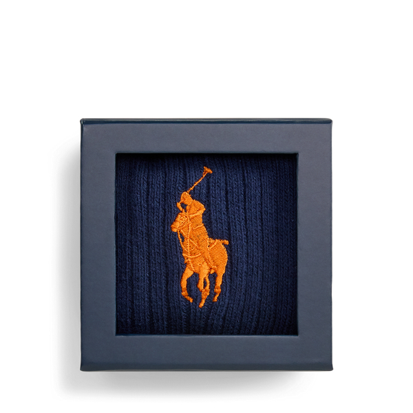 Big Pony Ribbed Cotton-Blend Crew Socks