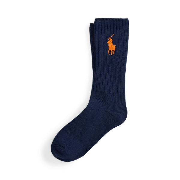 Big Pony Ribbed Cotton-Blend Crew Socks