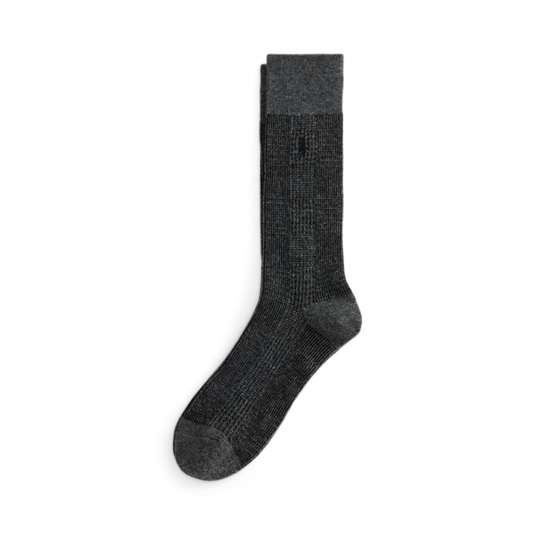 Grey Heather Glen Plaid Wool-Blend Trouser Socks Polo Ralph Lauren 1