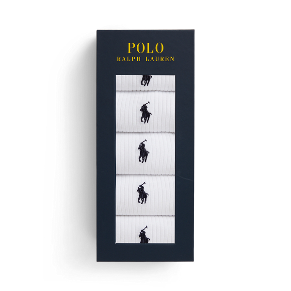 Polo Ralph Lauren 코튼 블렌드 리브 크루 파이브삭스 기프트 세트 화이트 2