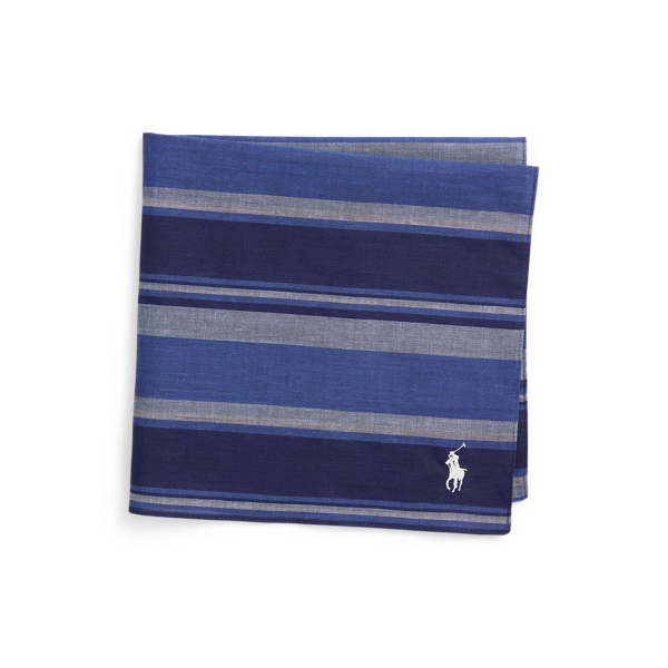 Polo Ralph Lauren ストライプド リネンコットン ハンカチーフ ネイビー 2