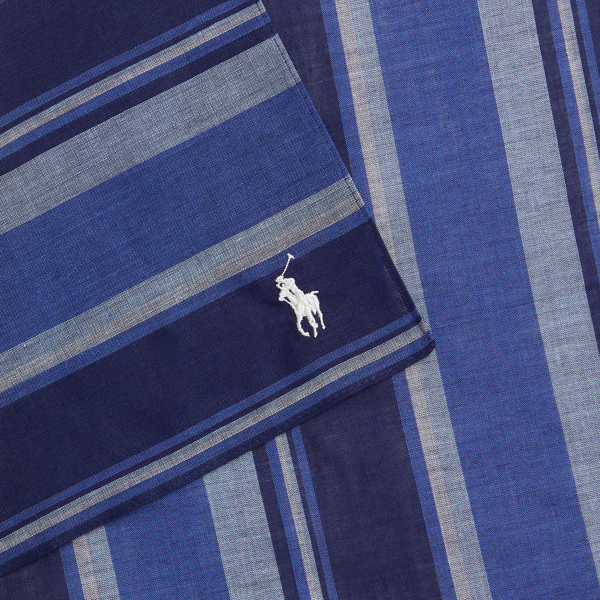 Polo Ralph Lauren ストライプド リネンコットン ハンカチーフ ネイビー 3