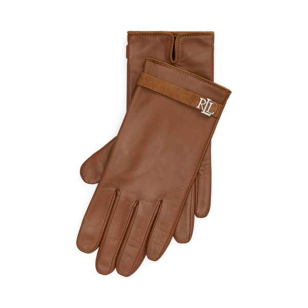 Schafleder-Funktionshandschuhe mit Logo für Damen | Ralph Lauren® DE