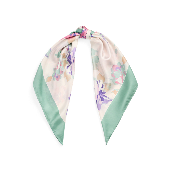 Brigitte Floral Silk Twill Square Scarf