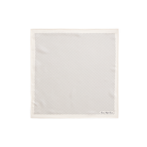 Cream Dot Polka-Dot Silk Twill Square Scarf Lauren 2