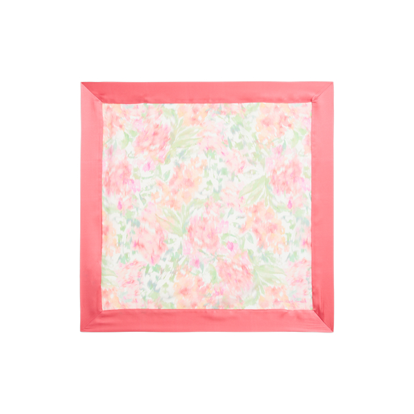 Pink Margot Floral Silk Square Scarf Lauren 2