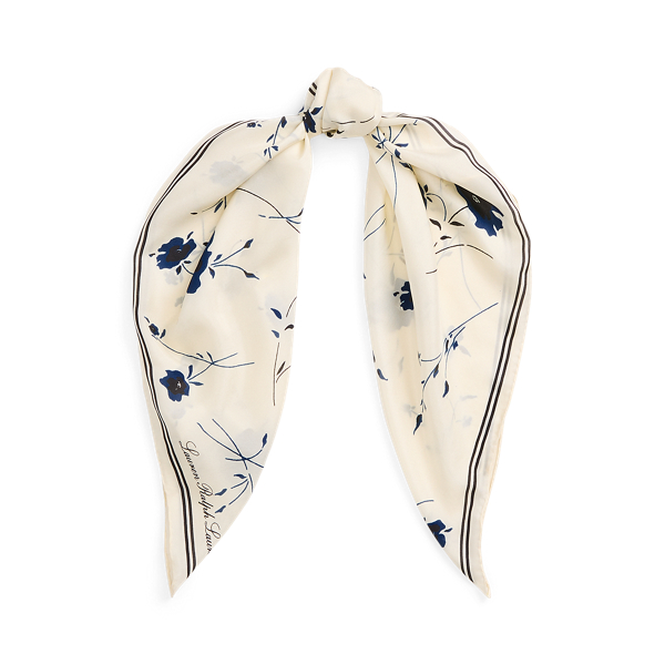Floral Silk Habotai Square Scarf