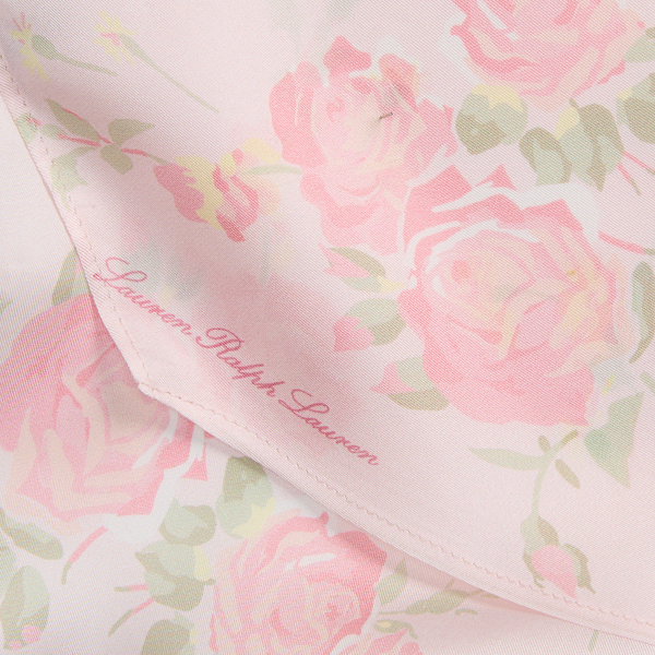 Pale Pink Fiona Floral Silk Twill Scarf Lauren 3