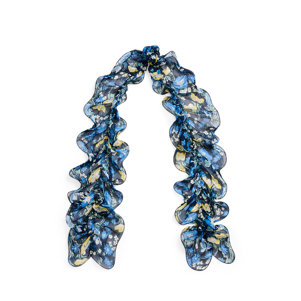 Pa&ntilde;uelo de chif&oacute;n arrugado con flores
