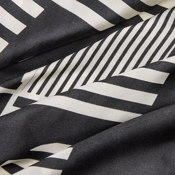 Black Natalie Logo Silk Twill Square Scarf Lauren 3