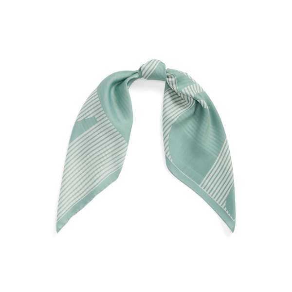 Carr&eacute; ray&eacute; &agrave; logo Lauren en 1