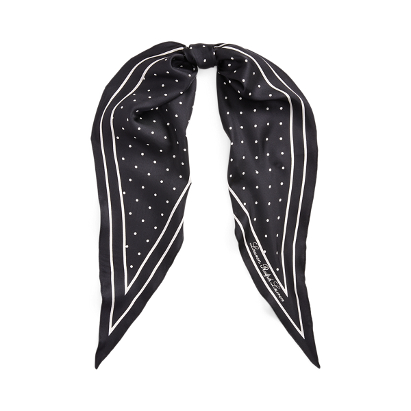 Polka-Dot Silk Twill Diamond Scarf