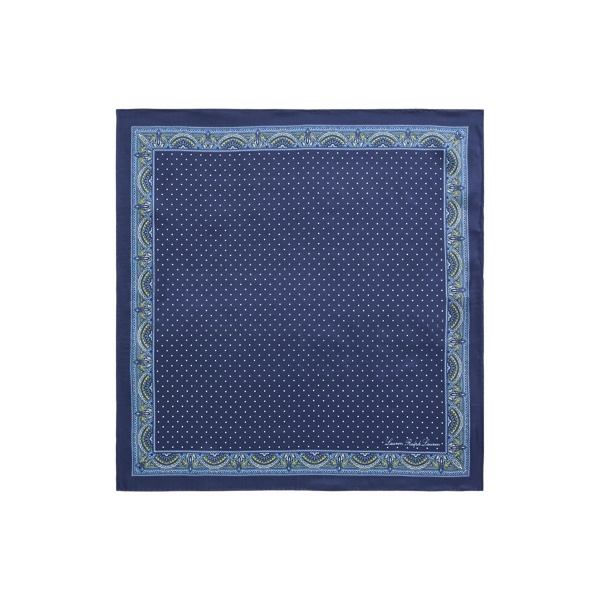 Indigo Simone Polka-Dot Silk Twill Square Scarf Lauren 2