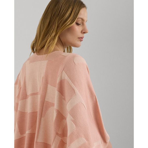 Pink Opal Logo-Motif Cotton-Blend Ruana Lauren 6