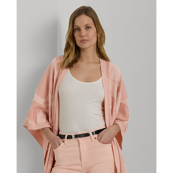 Pink Opal Logo-Motif Cotton-Blend Ruana Lauren 7